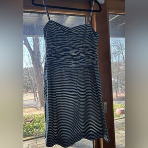 POLO Striped Sleeveless Dress - Blue and White